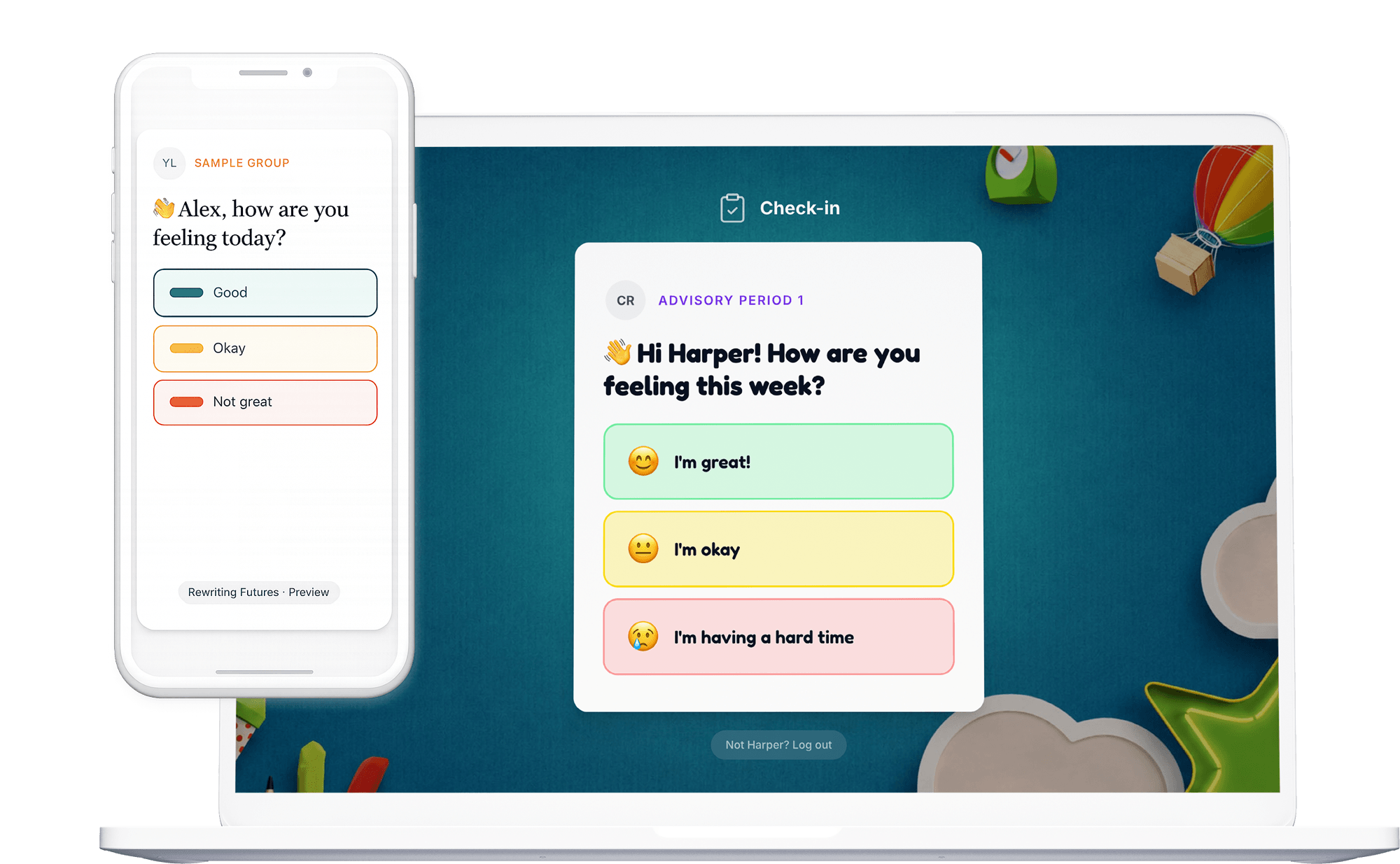 Discovery App check-in screens