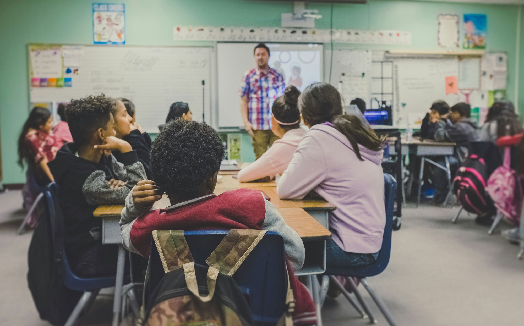 Students in a classroom or youth program setting